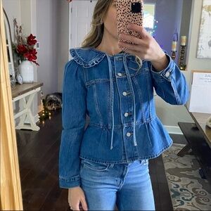 Levi's Blue Jean Jacket with Ruffle Collar